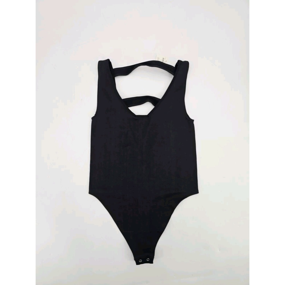 NWT Anthropologie Bodysuit Black Ribbed Women's Size S/M Basic Halter Top‎